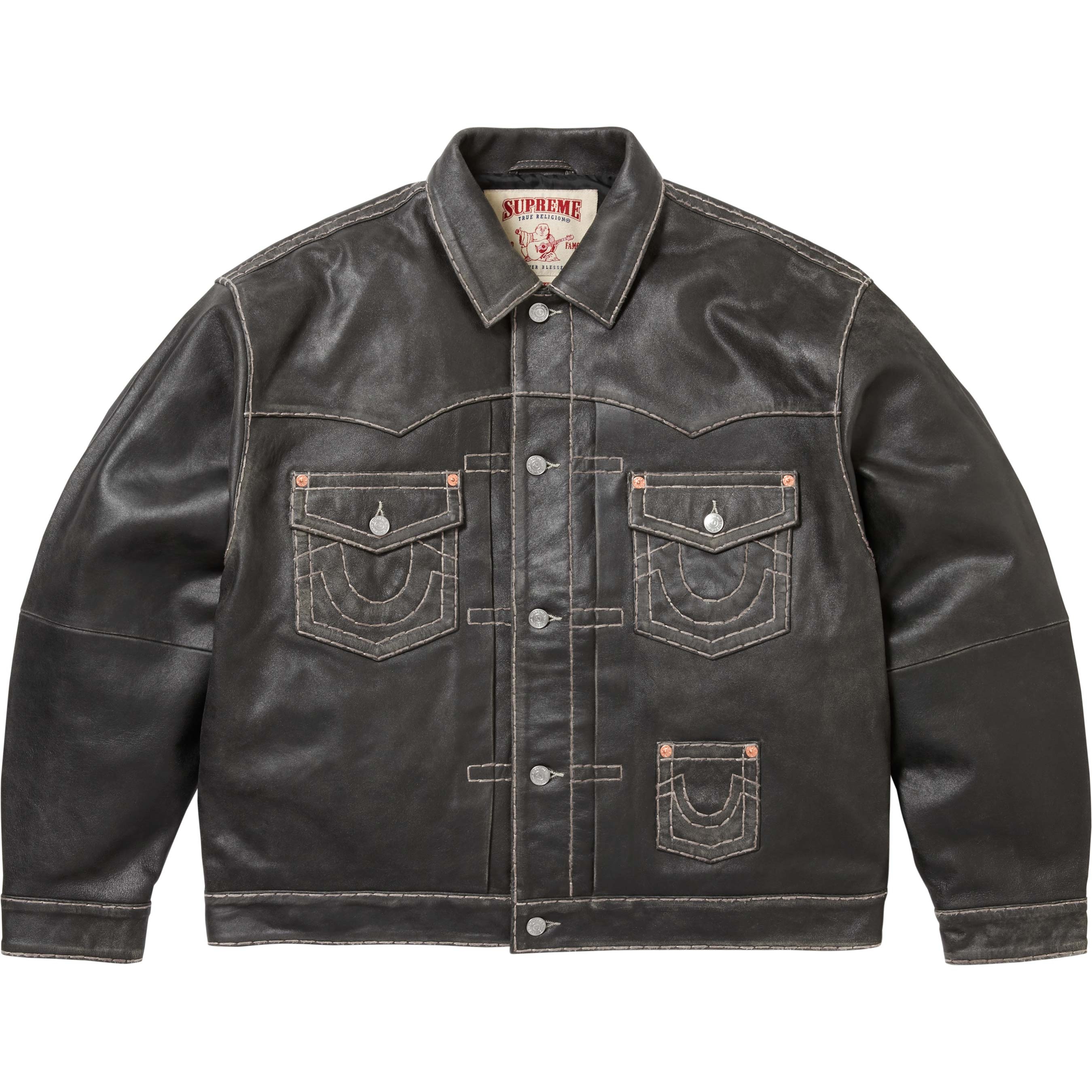 Supreme®/True Religion® Leather Trucker Jacket view 12
